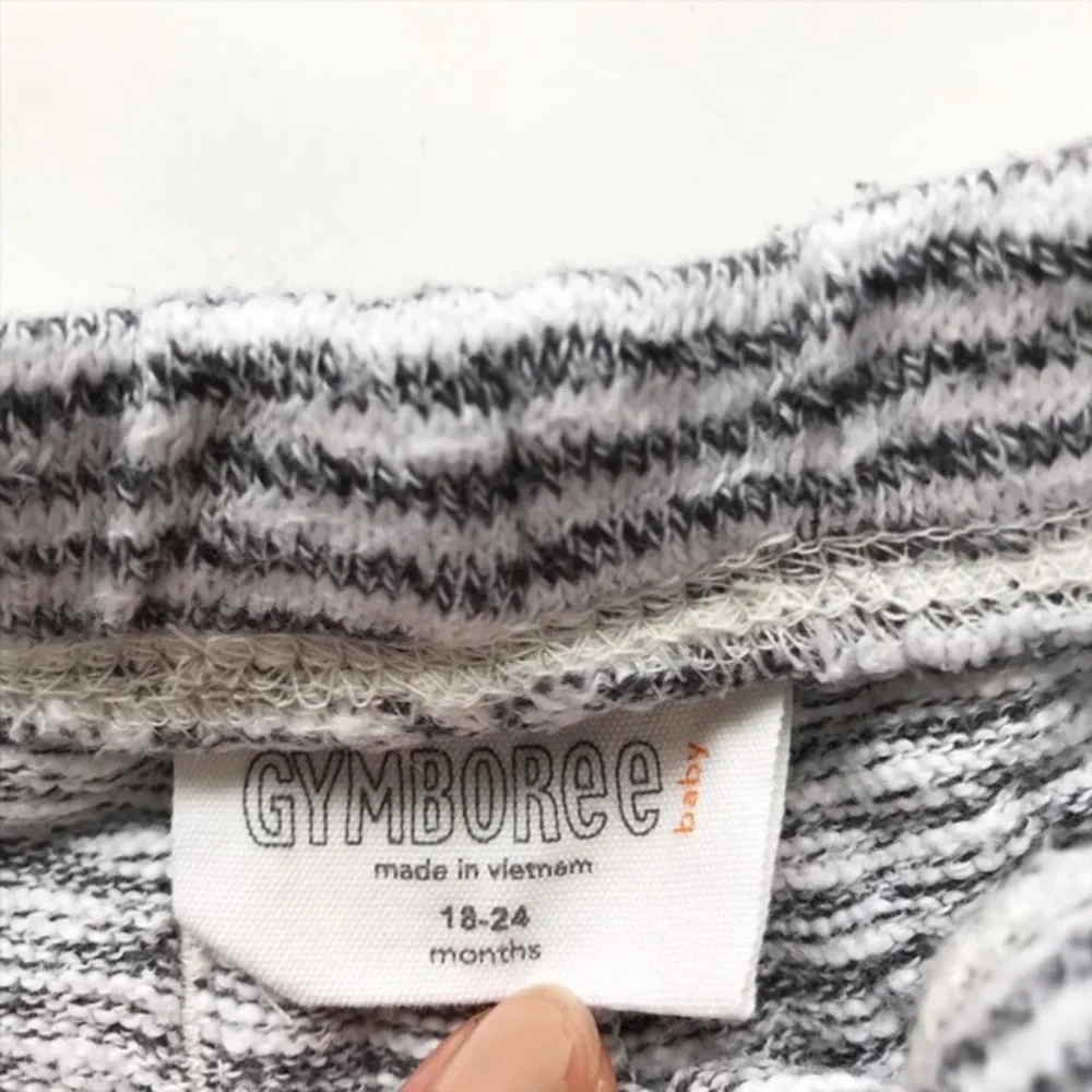 Gymboree stripe Henley hooded sweatshirt EUC 12-18m / jogger EUC 18-24m set